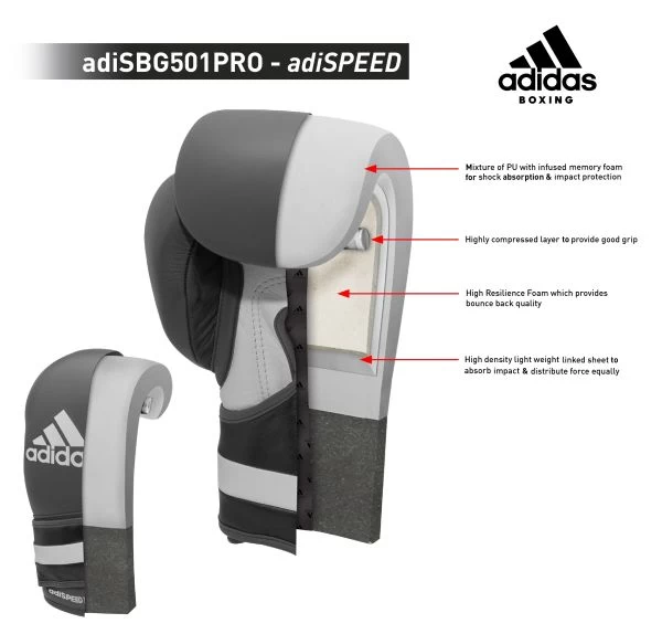 Adidas AdiSpeed Boxing Gloves - Velcro - Image 10